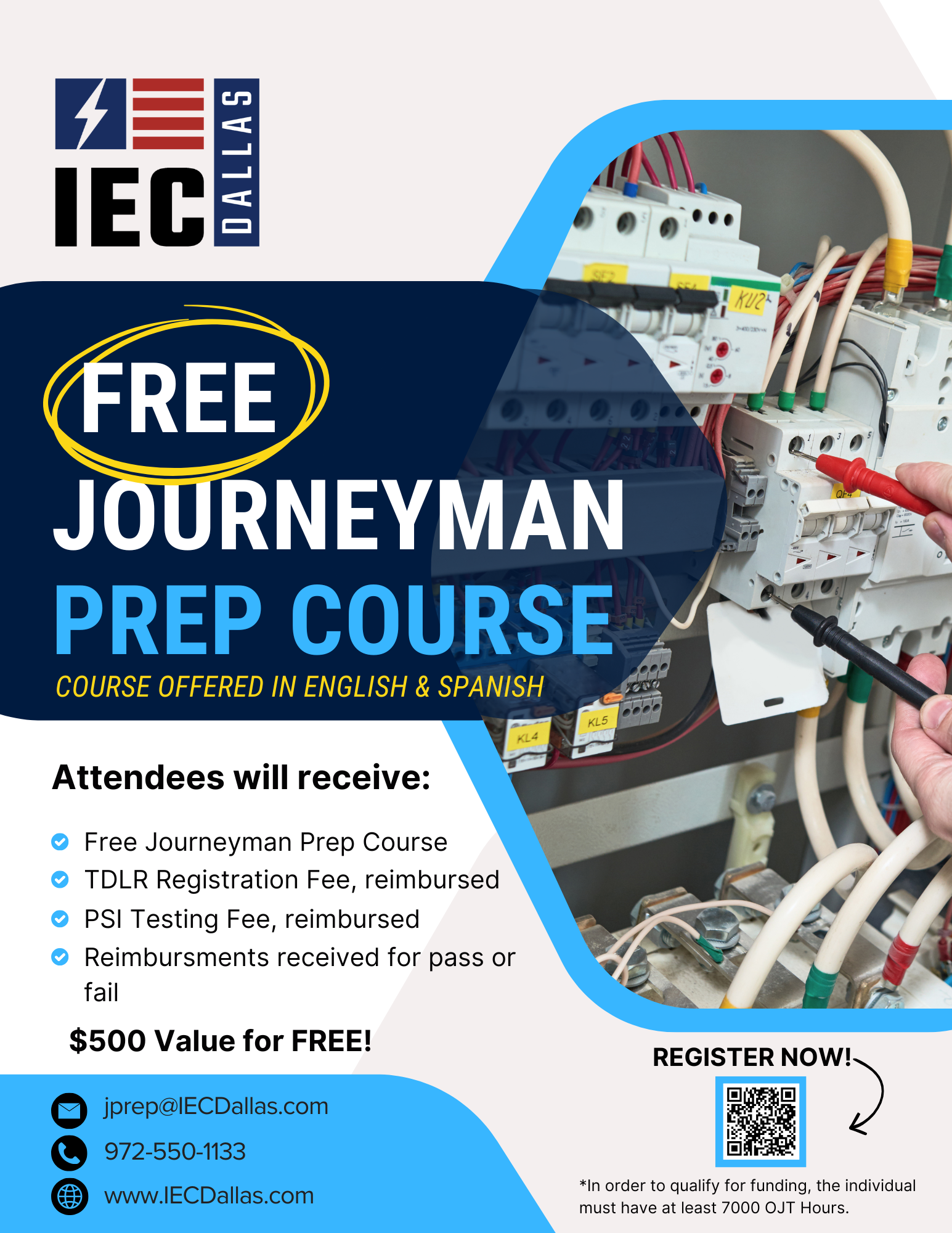 White and Blue Modern Training Workshop Flyer (1)